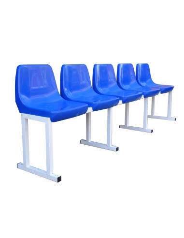 Banquillo para suplentes con 5 asientos de PVC con respaldo