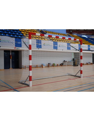 Juego de porterías de balonmano / fútbol sala de aluminio de competición, marco de 80 x 80 mm.