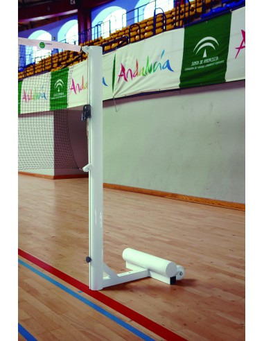 Juego de postes de badminton de competición de aluminio Ø90 mm. trasladables con contrapesos